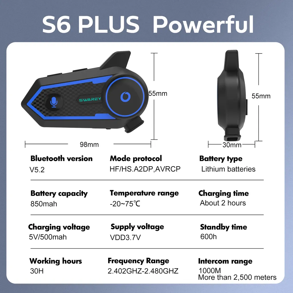 Intercom Moto pour 2 Conducteurs S6 Plus : Idéal pour vos Balades - 15