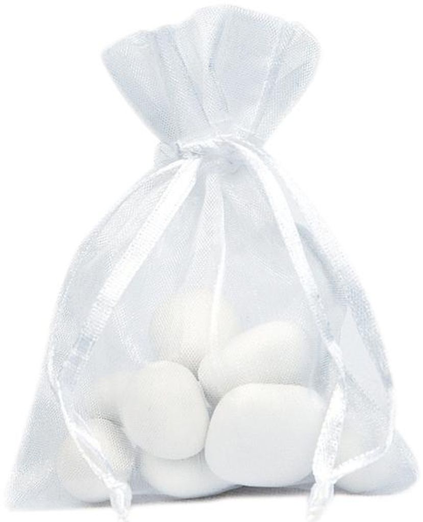 10 Organzasäckchen 7,5 x 10 cm weiß Produktbild 