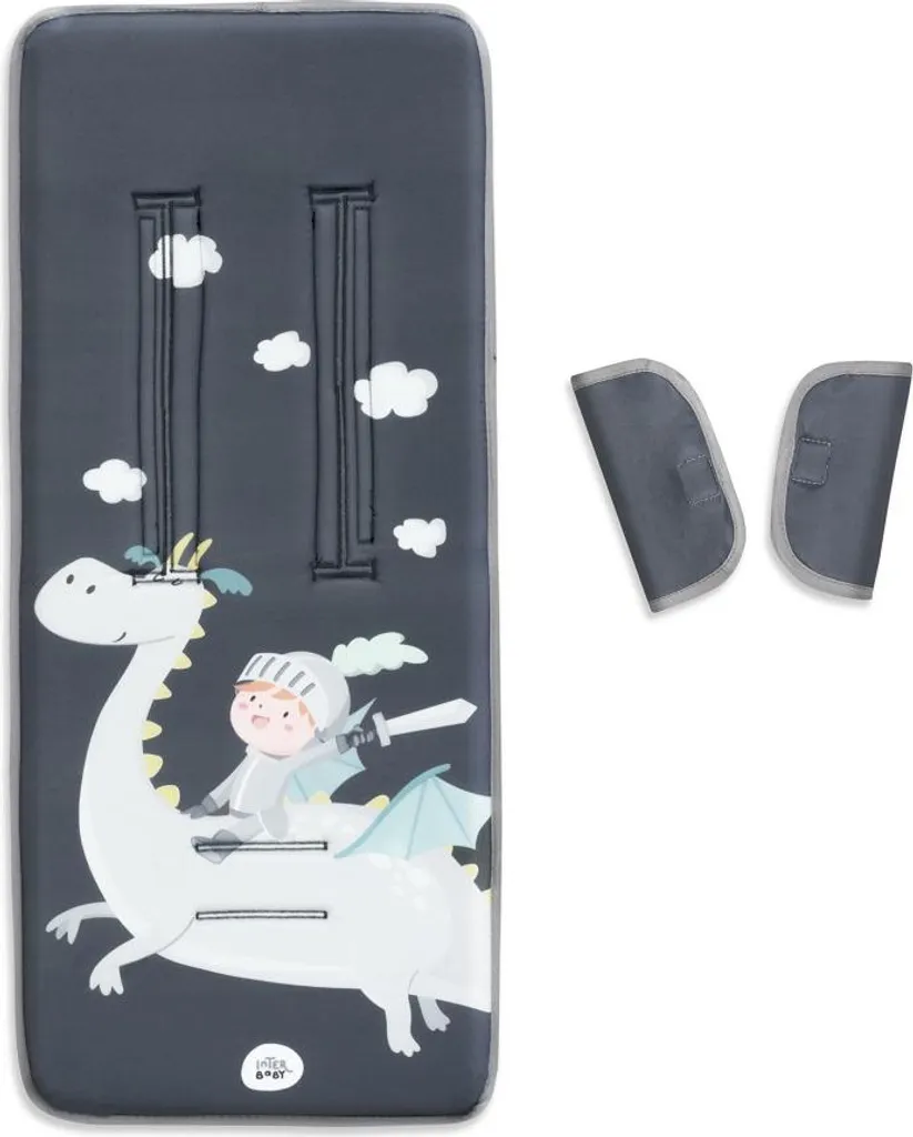 Materassino Interbaby 84x34 Dinosauri Grigio - Comfort 3D Traspirante