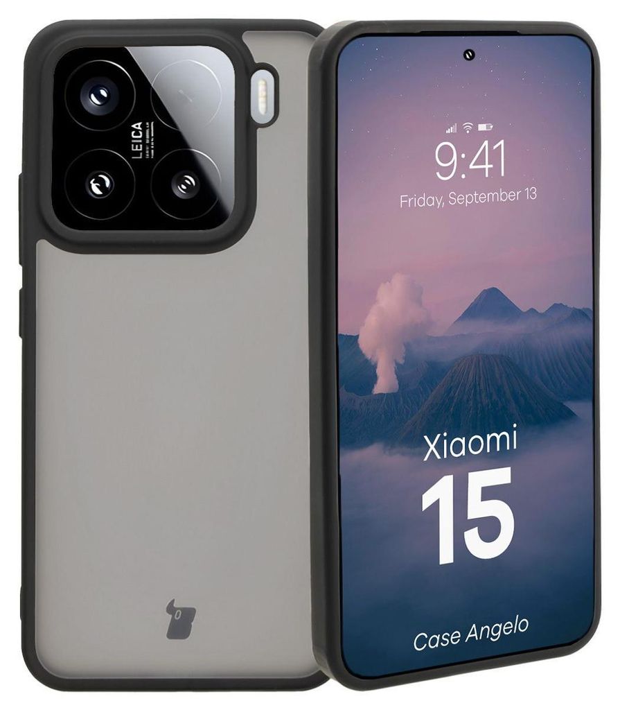 Bizon Case Angelo für Xiaomi 15, geräuchert mit schwarzem Rahmen