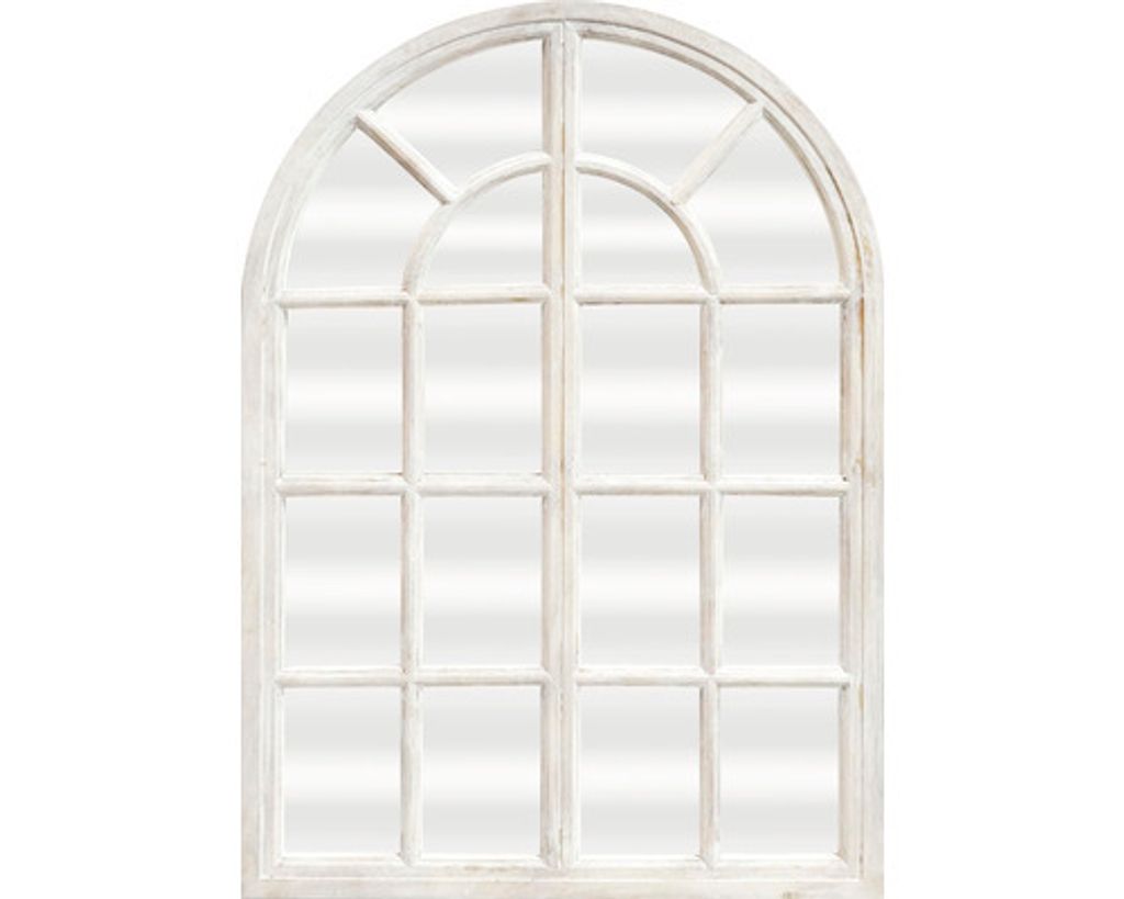 Wandspiegel Fenster Holz weiß 60x90 cm Produktbild 