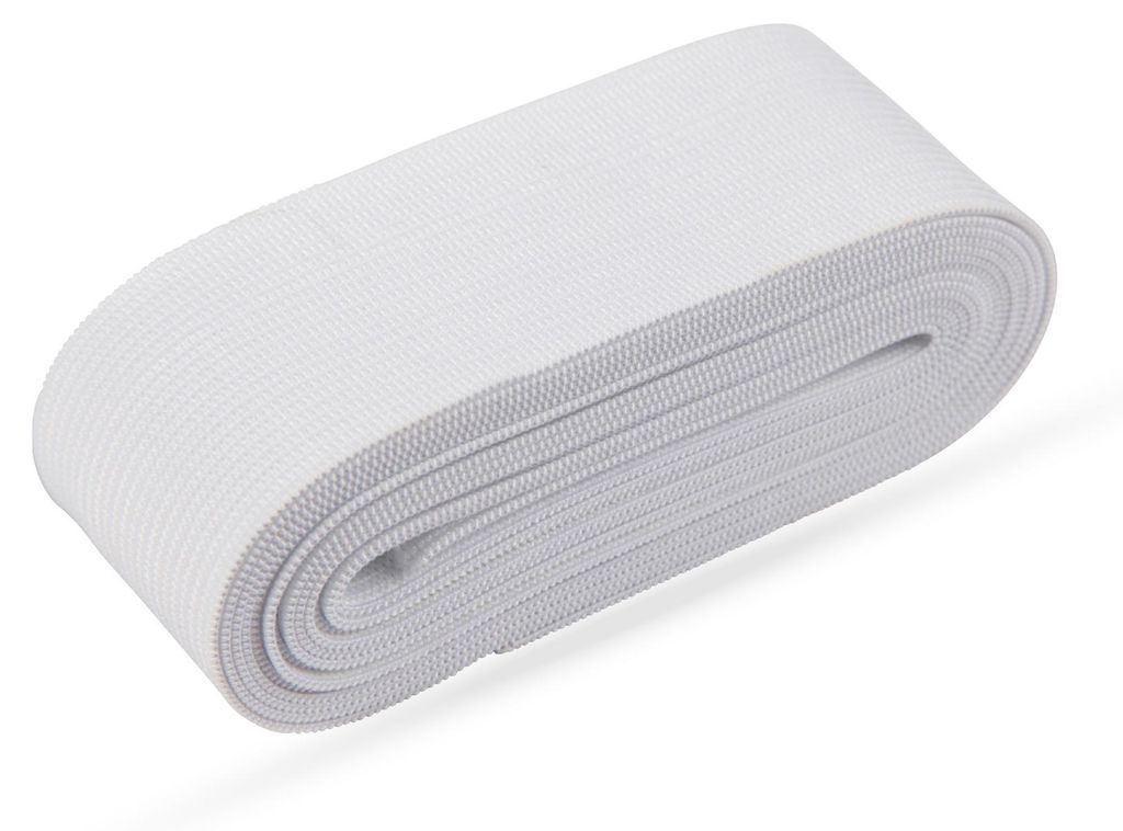 Gummiband 3,5cm x 2,5m Weiß – elastisch, reißfest, weich, Produktbild 