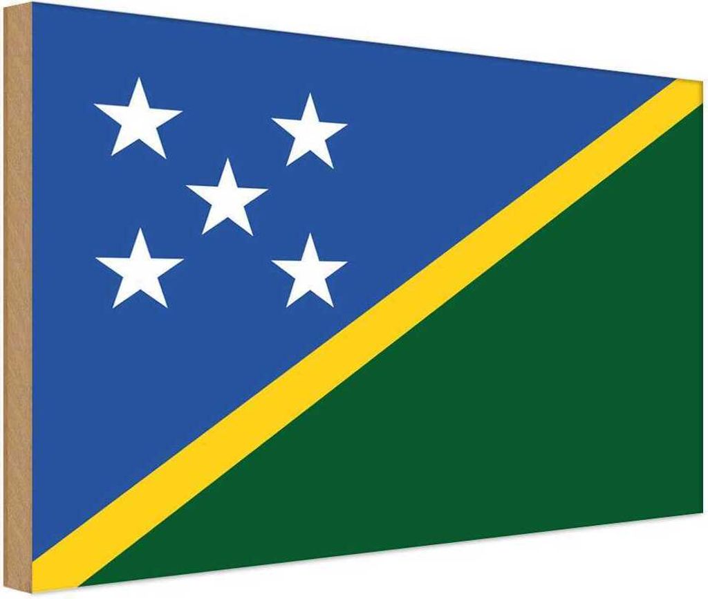 vianmo Holzschild 20x30 cm Salomonen Solomon Islands Flagge Fahne Wappen
