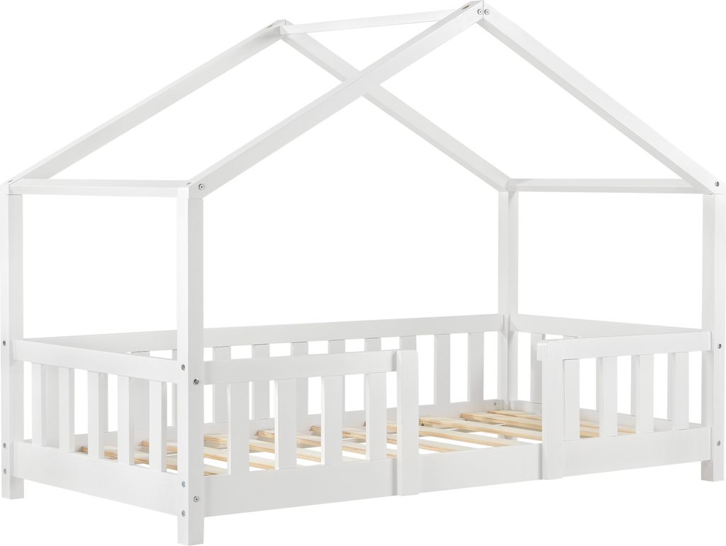 Kinderbett ’Treviolo‘ in Haus-Optik mit Rausfallschutz Produktbild 2