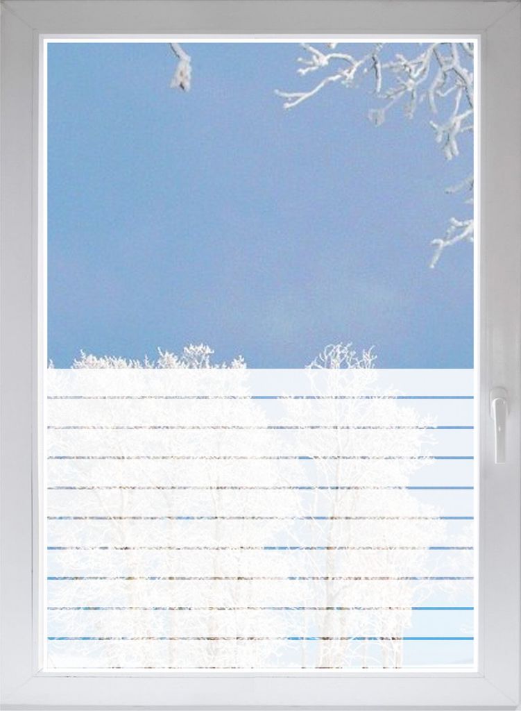 INDIGOS UG Glasdekorfolie Fensterfolie Sichtschutzfolie Sonnenschutz Streifen satiniert blickdicht - 1200mm Breite x 500mm Höhe