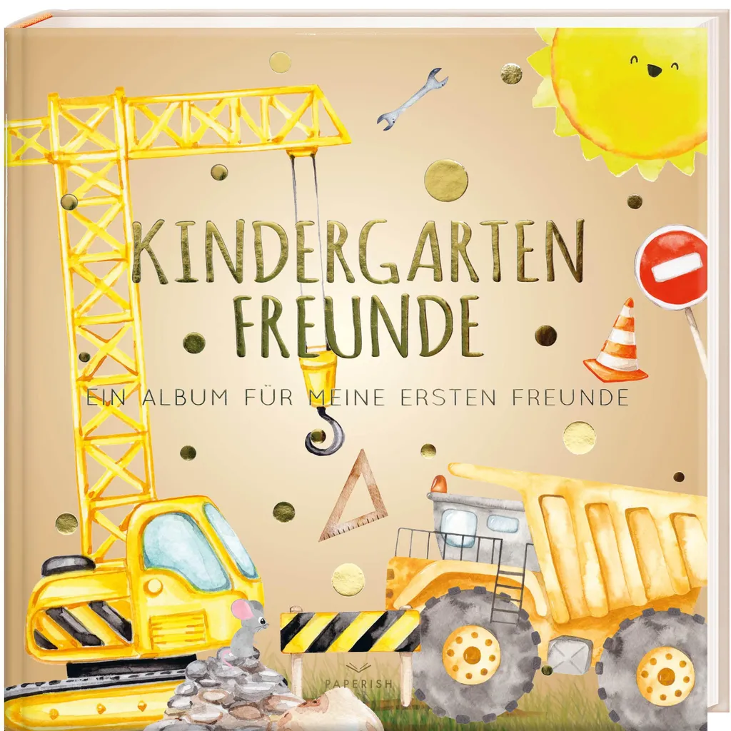 PAPERISH Livre d'amitié Maternelle Chantier pour petits garçons dès 3 ans