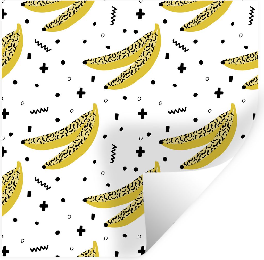 MuchoWow Wandtattoo Wandsticker Wandaufkleber Sommer - Design - Bananen 100x100 cm Selbstklebend und Repositionierbar - Wierderverwendbar - Selbs...