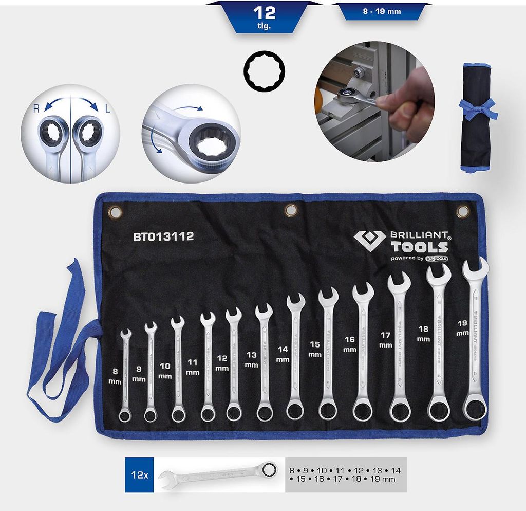 Brilliant Tools BT013112 Ratschenringschlüssel-Satz Produktbild 