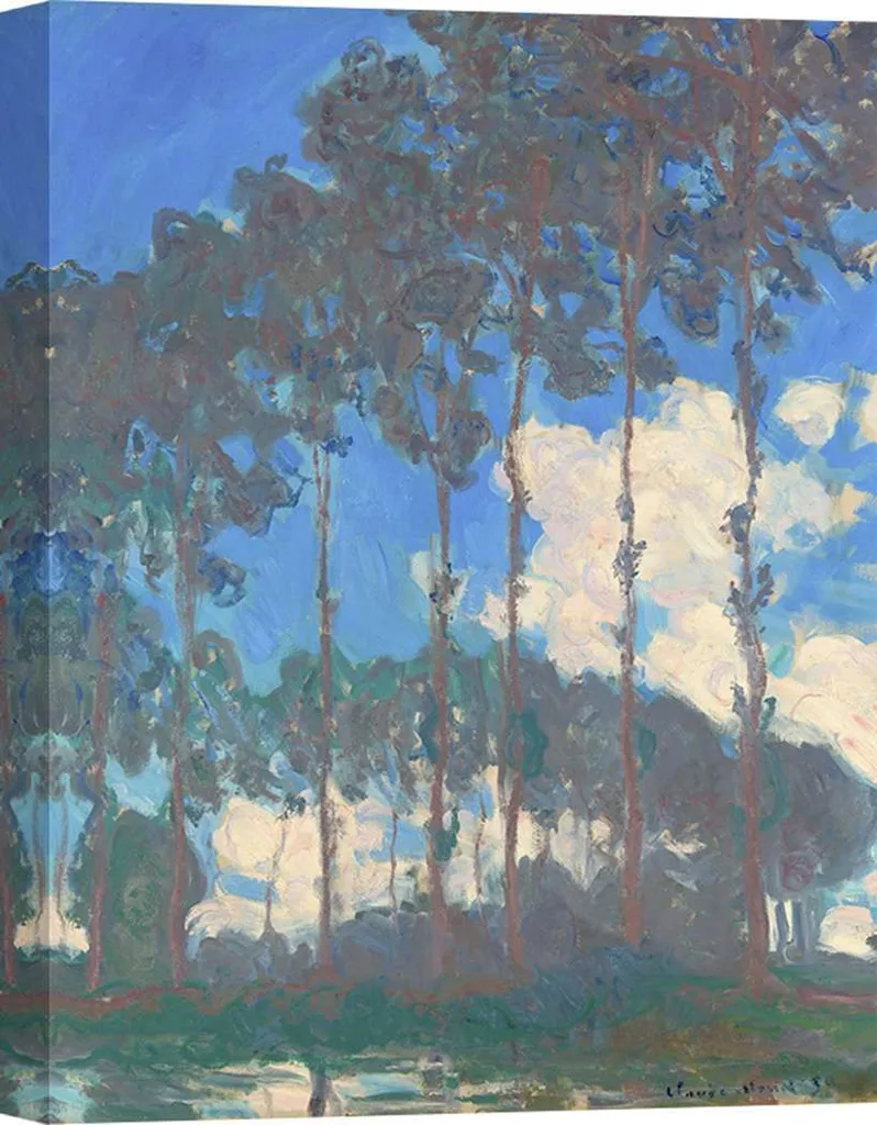 Stampa d'arte su tela - Claude Monet, Pioppi presso il fiume Epte - 60x40 cm