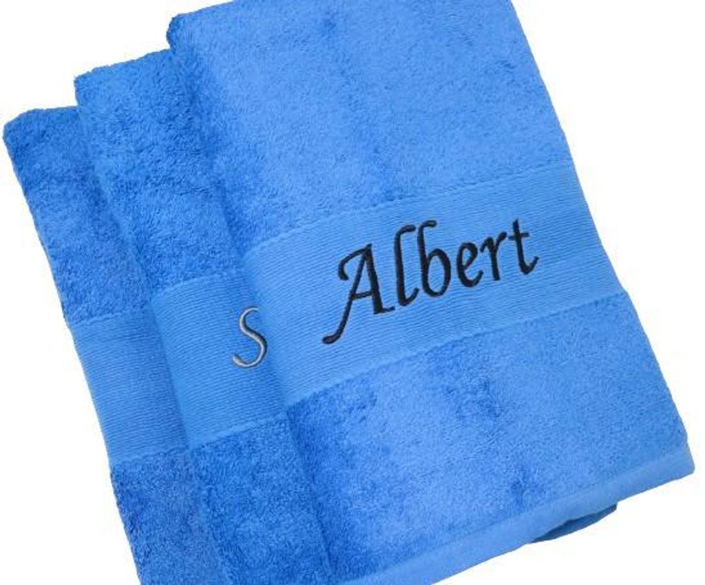 Personalisiertes Handtuch mit Namen und Wunschtext – Baumwollhandtuch bestickt – Geschenk für Kinder Damen Herren, Gästehandtuch Duschtuch Sa...