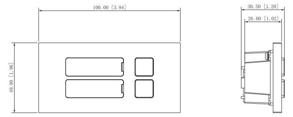 DAHUA DHI-VTO4202FB-MB2 - Zwei-Tasten-Modul - Schwarz Produktbild 