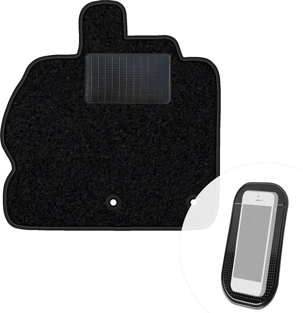 moto-MOLTICO Fahrer Fußmatte Auto Velours Fahrerseite Autoteppiche Schwarz Fahrermatte 1-teilig passend für Renault Scenic III 2009-2016