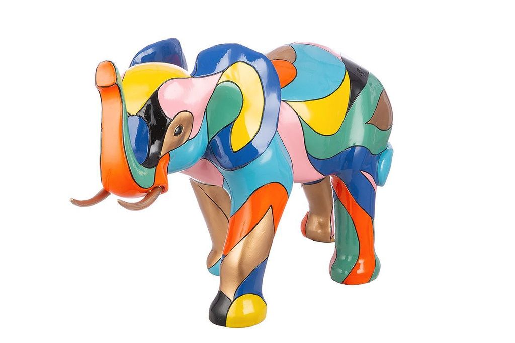 Gilde Figur, Elefant, "Colorblock ", Kunstharz, mehrfarbig, VE 1, L. 25 cm, B. 58 cm, H. 37 cm Höhe: 37.00 cm Breite: 58.00 cm Tiefe: 25.00cm 51732