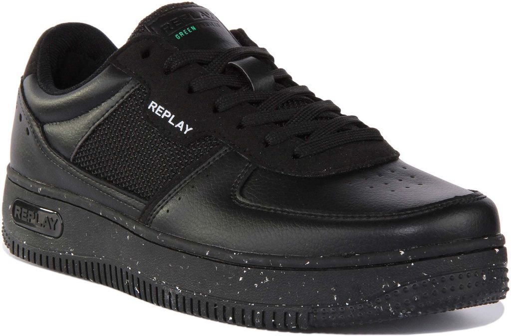 Replay Epic M Green 2 Herren Schnürung Klassische Turnschuhe Schwarz – 7 Großbritannien - 41 EU - 8 US / Schwarz
