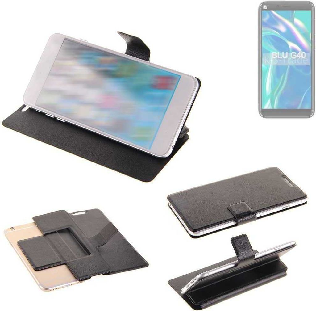 K-S-Trade Schutzhülle kompatibel mit BLU G40 Schutzhülle Flip Cover Klapphülle Wallet Case Slim Handyhülle bookstyle schwarz