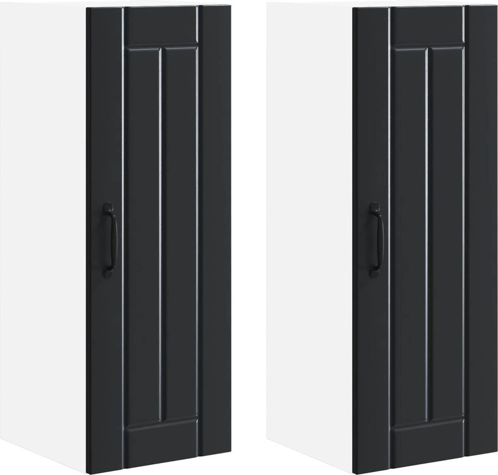 Küchenschrank 2 pcs Schwarz 30 x 31 x 80 cm Holzwerkstoff