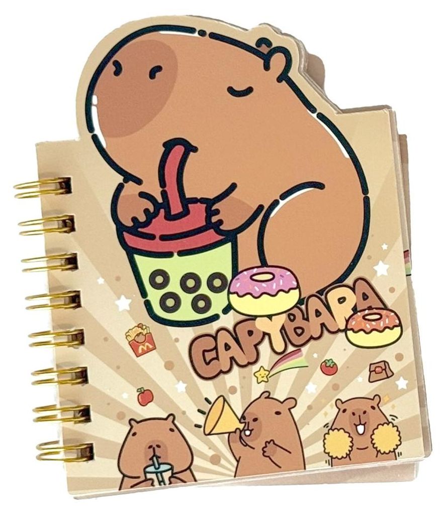 Kapibara-Notizbuch „Snacks“ mit Spiralbindung, 50 Seiten