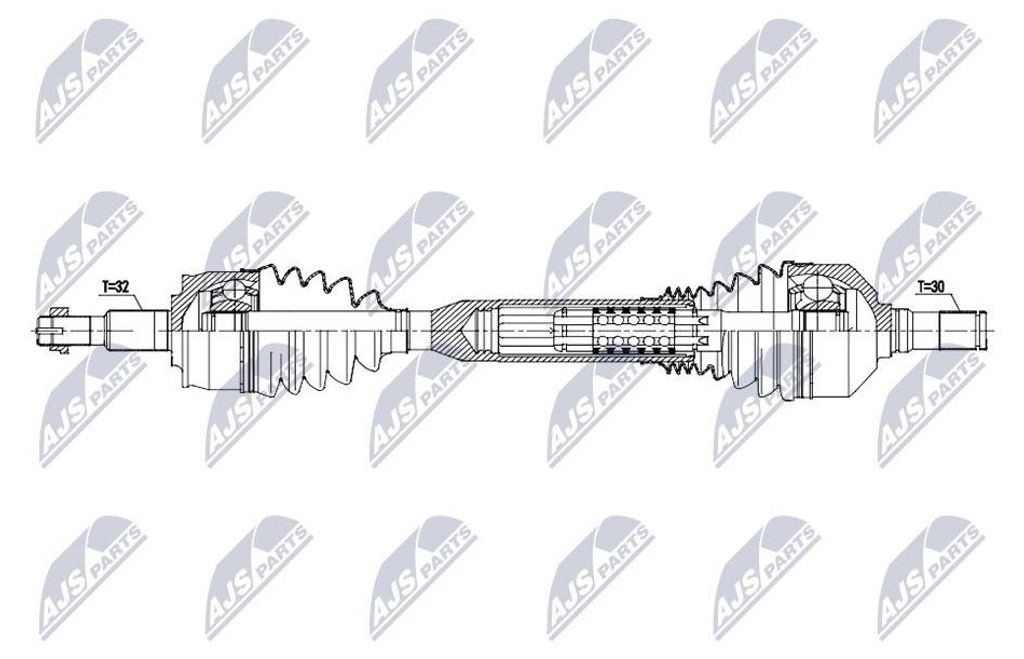 NTY NPW-CH-170 Antriebswelle Vorne für JEEP CHEROKEE (KL)