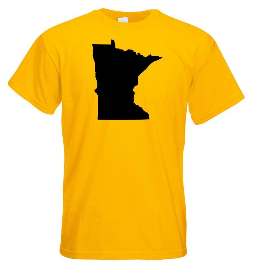 Kiwistar - T-Shirt - gelb - USA - Bundesstaat - Minnesota Herren Funshirt Bedruckt Design Sprüche Spruch Motive - mit Motiv Bedruckt - Funshirt De...