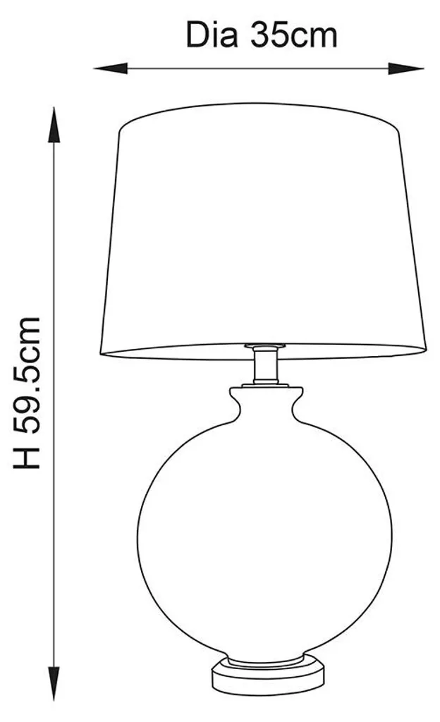 Lampe de table GIDEON Endon en verre transparent E27 60cm de hauteur - 8