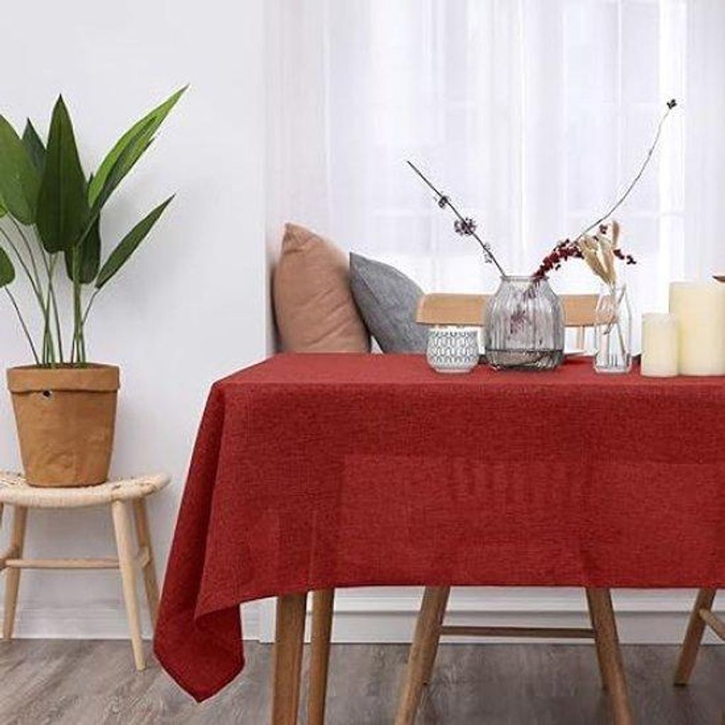 Weihnachtstischdecke rot 130x160cm wasserfest Rechteck