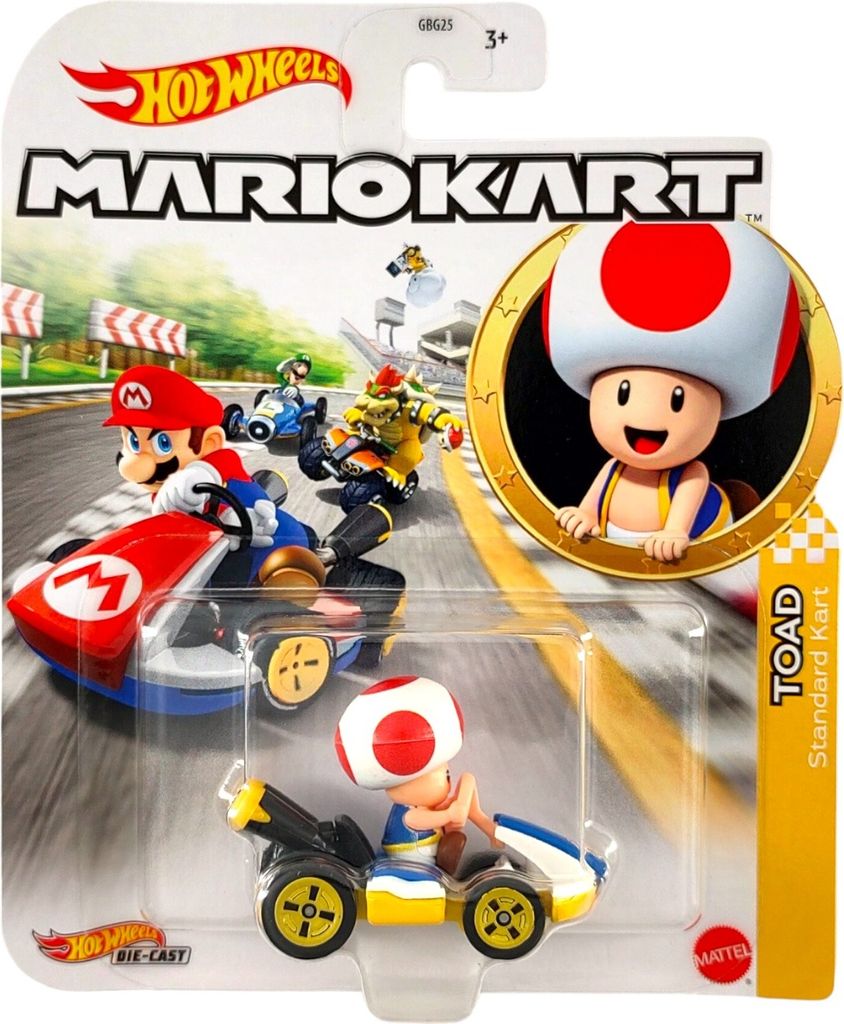 Mattel GBG25; GJH63 - Hot Wheels Mario Kart 1:64 Die-Cast Toad