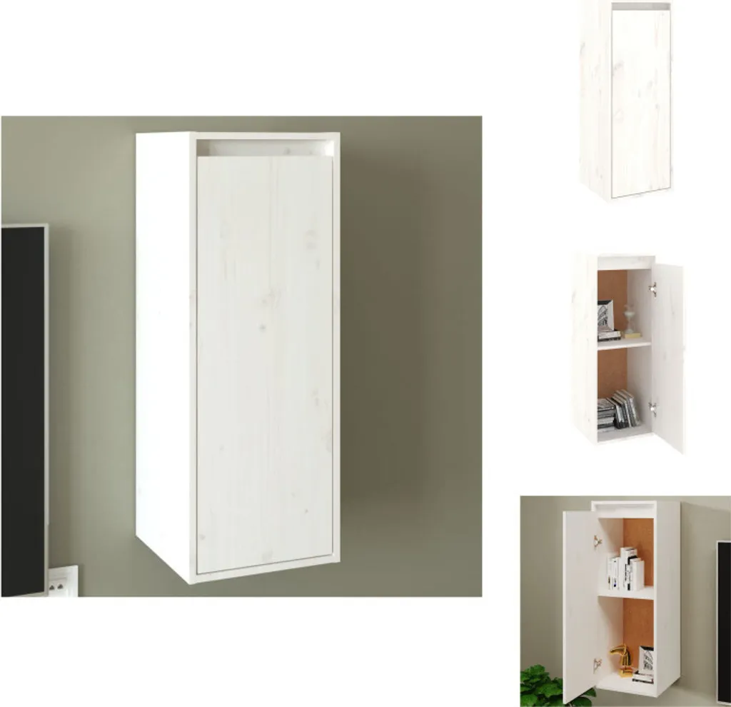 vidaXL Armadio a Muro Bianco 30x30x80 cm Legno Pino Massiccio