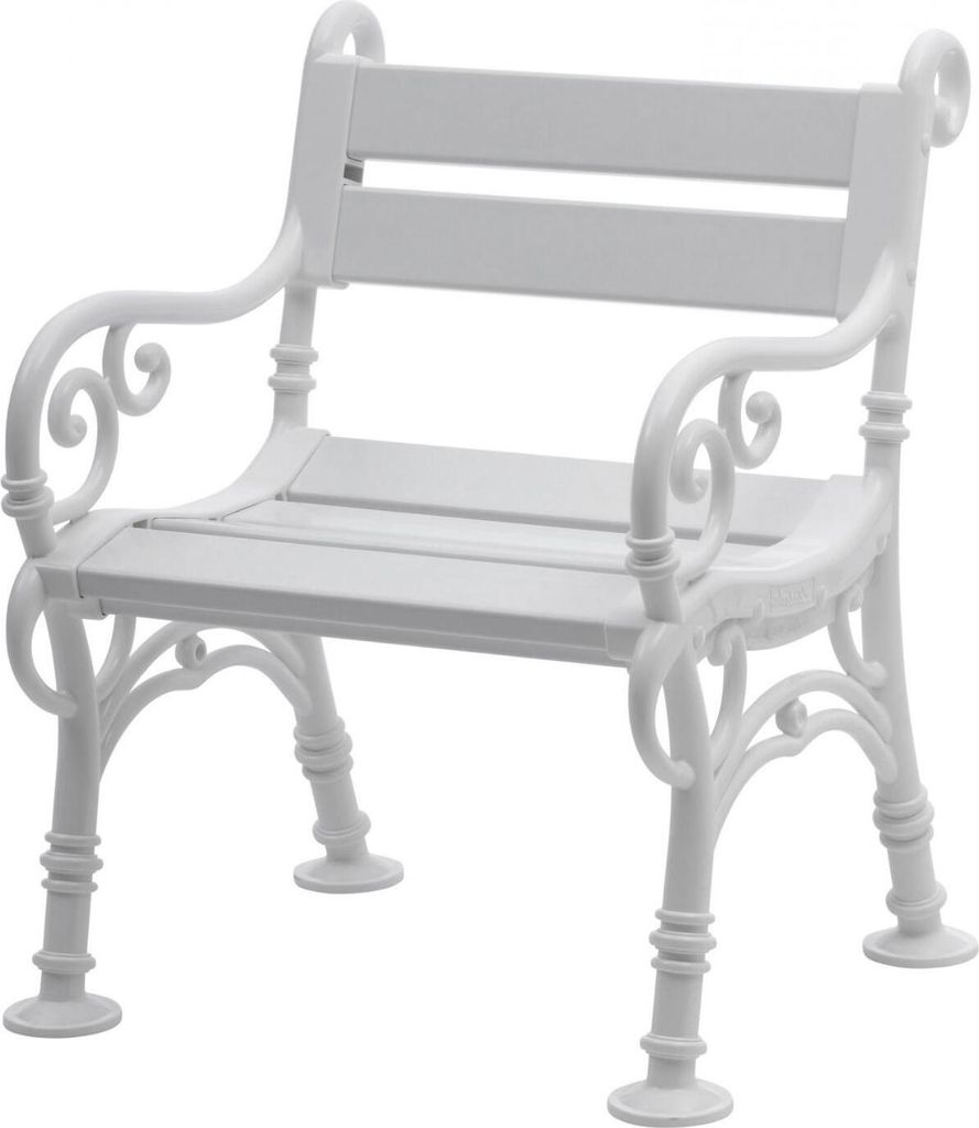 Gartenbank Curacao | 1-Sitzer | Weiß | HxBxT 85x68x60cm | Witterungs- & UV-beständiger Kunststoff | Parkbank Sitzbank Außenbereich Garten Balkon...