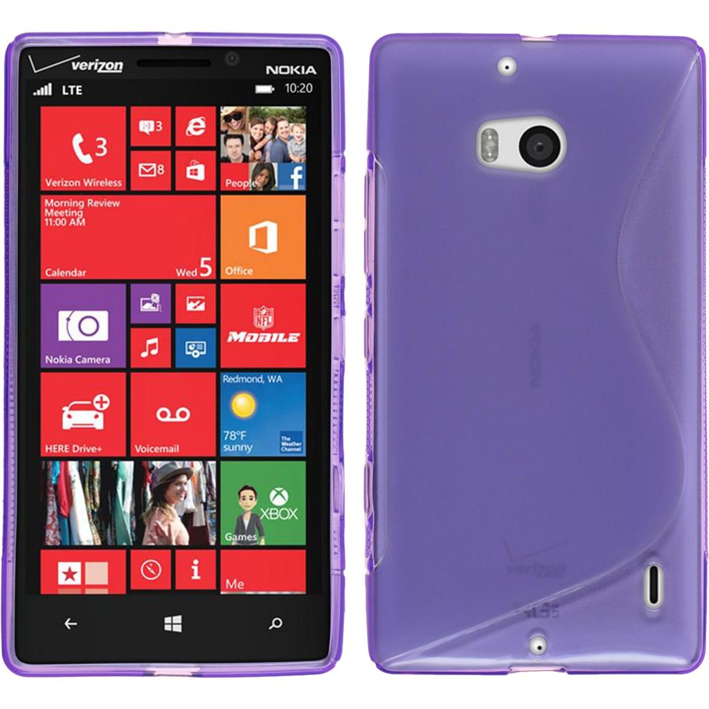 PhoneNatic Case kompatibel mit Nokia Lumia Icon - lila Silikon Hülle S-Style + 2 Schutzfolien