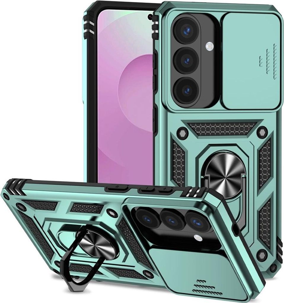 Samsung Galaxy S26 Hülle - Coverup Armor Ring Ständer Back Cover mit Kamera Schutz - Mintgrün