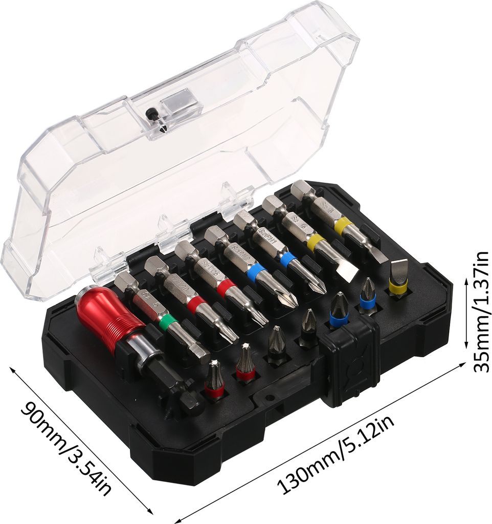 15PCS Bohrer Bit Set Schraubendreher Bit Set Schlagschrauber Bit Set für Holz, Metall, Stahl und Sicherheit Schraubendreher Bits für Elektrowerkz...