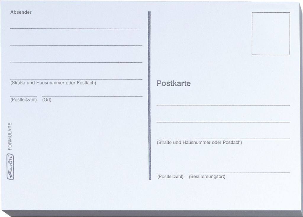 The back of a blank white postcard with lines for writing and address fields.