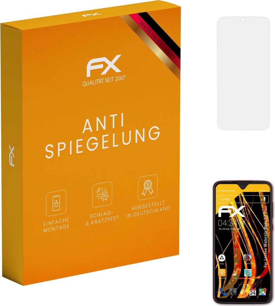 atFoliX FX-Antireflex 3x Schutzfolie kompatibel mit Lenovo Motorola Moto G7 Plus Displayfolie