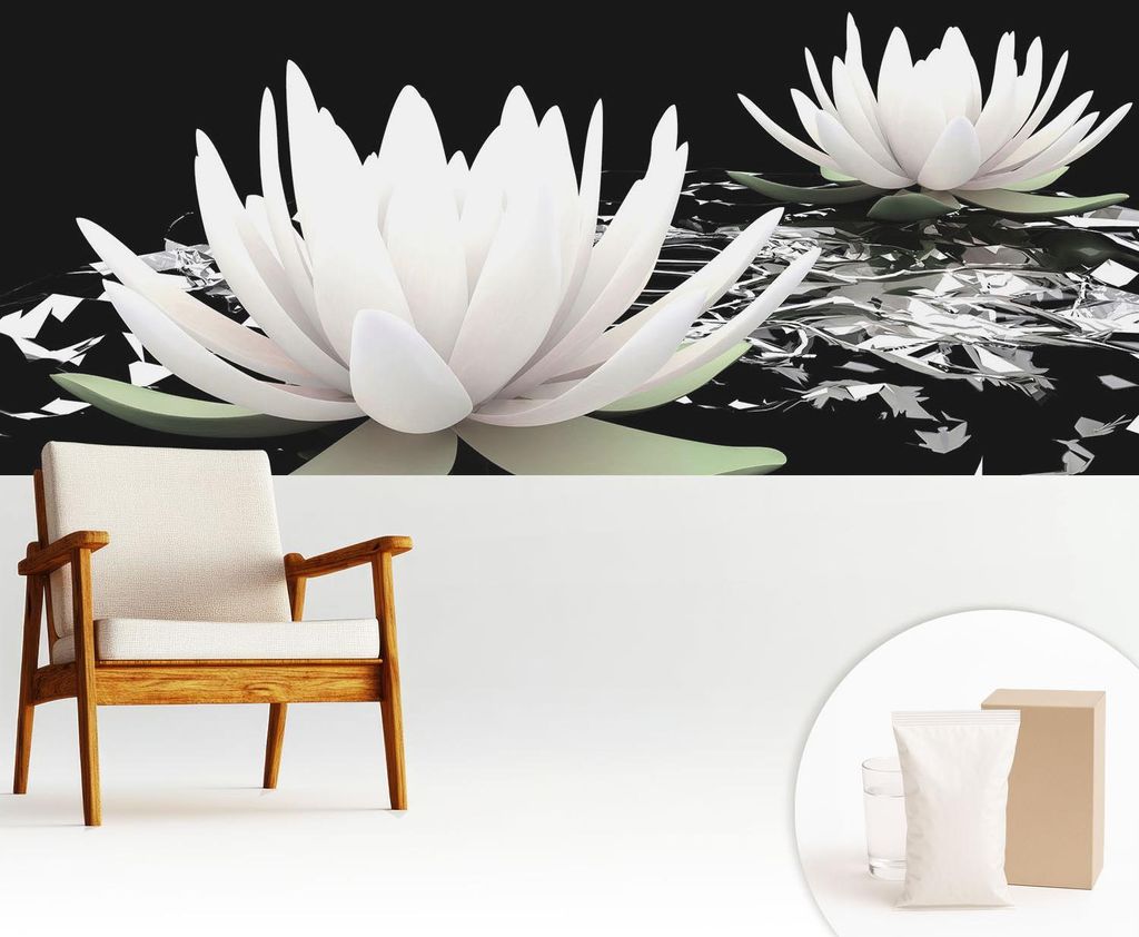 Fototapete - 250x104 cm - Tapete - Wandtapete - Wandbilder - Dekofolie - Tapete Folie - Wand - Dekoration - Wohnzimmer - Wasserblumen