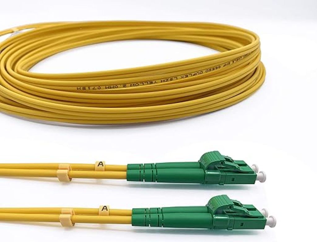 Elfcam - 0,5 m LWL-Patchkabel LC/APC zu LC/APC OS2 Singlemode Duplex 9/125 μm LSZH Gelb