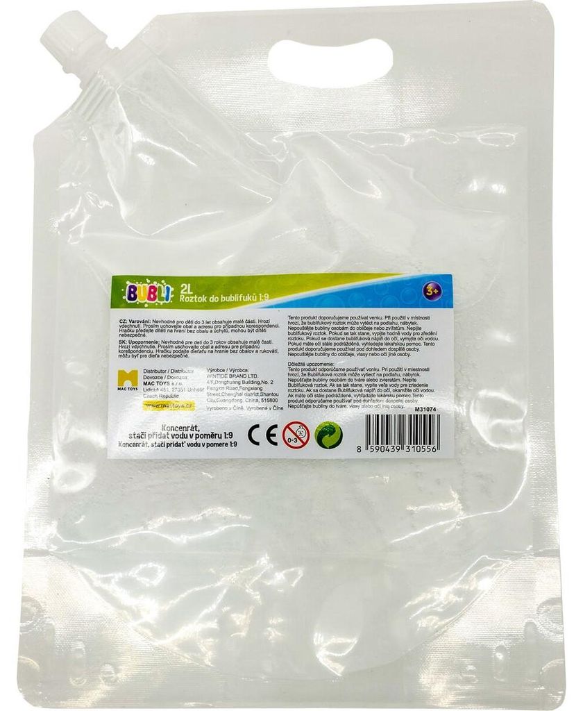 BUBLI 2 Liter Seifenblasenlösung 1:9
