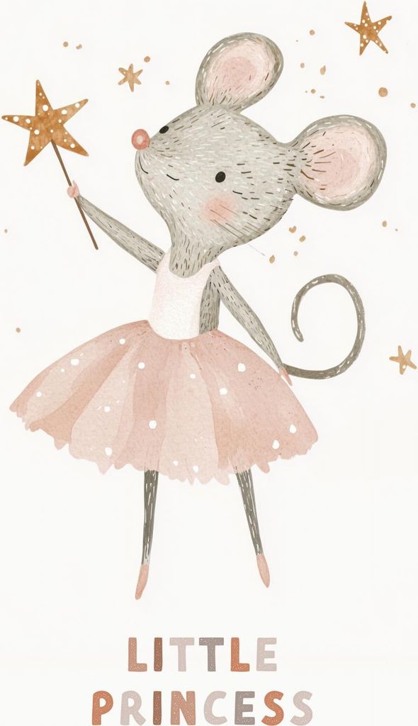 Plakat 50x70cm Muster für Kinder, Mädchen fürs Zimmer, Maus