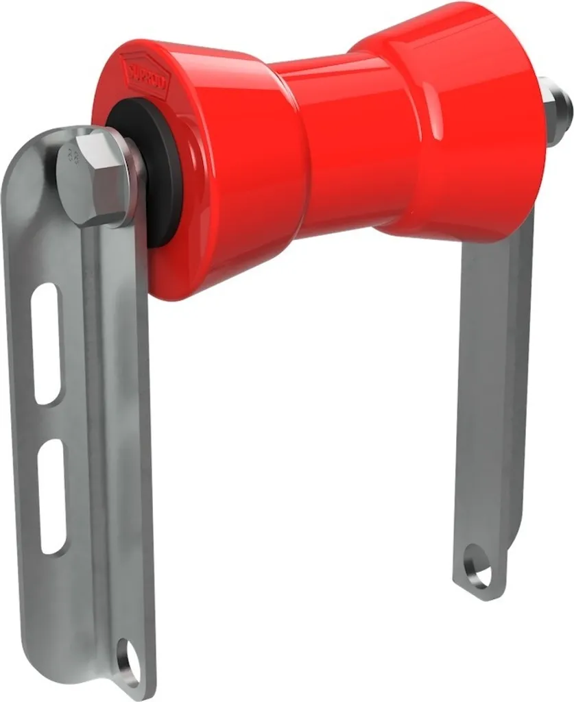 Rullo Chiglia SUPROD in PU Rosso 130mm con Staffa C Zincata