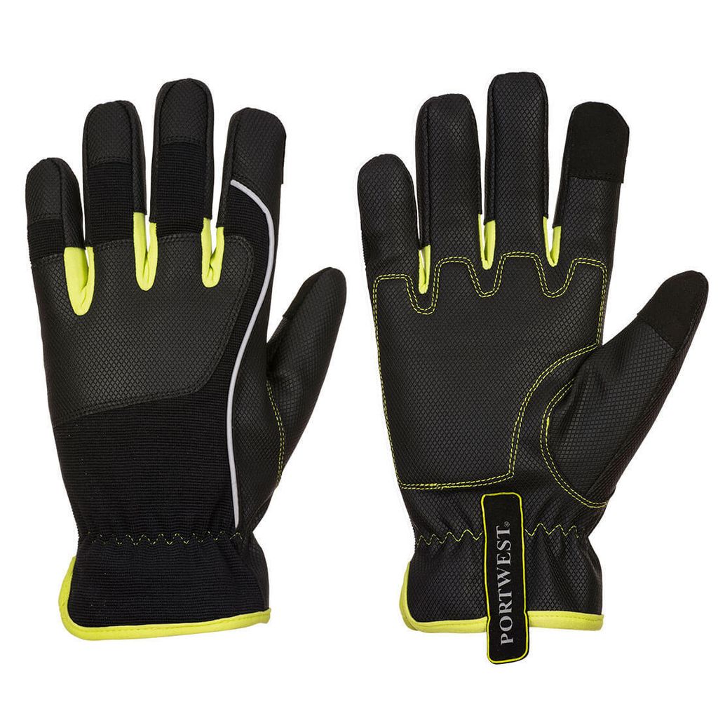Portwest A771 PW3 Handwerker-Handschuh Black/Yellow Gr. XL