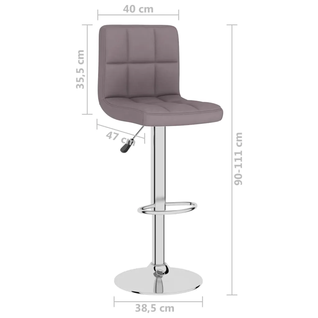 vidaXL Coppia Sgabelli Bar Tessuto Tortora | Design Moderno Girevole - 10
