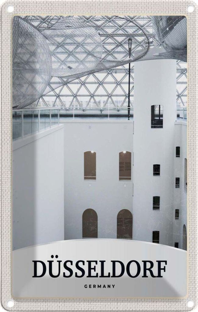 vianmo Blechschild 30x20 cm Düsseldorf Deutschland Architektur Bildmotiv Reisemotiv Abenteuer Reisen Urlaub Häuser