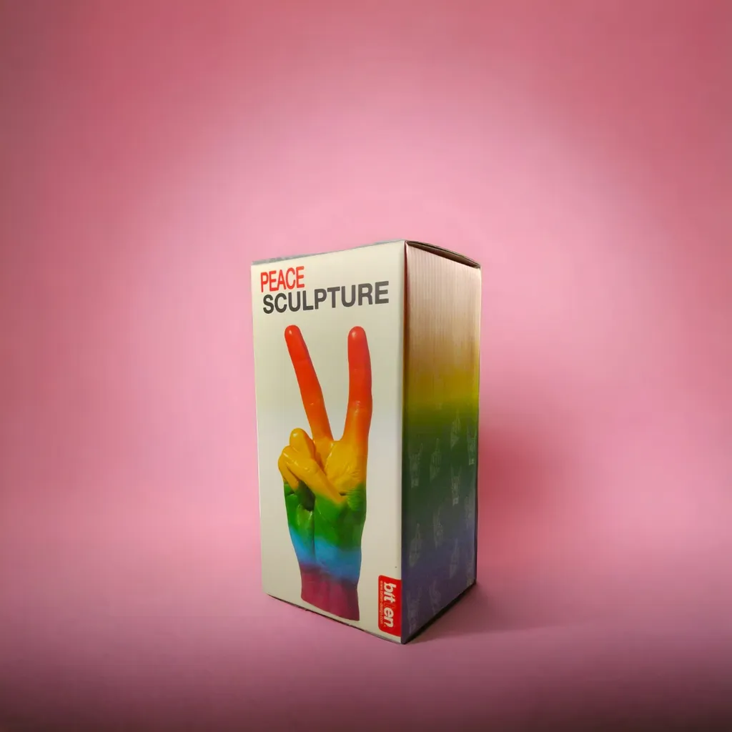 Statuette décorative Peace multicolore, objet design pour salon moderne - 8