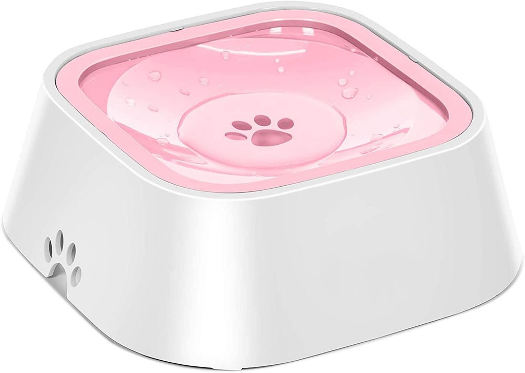 Hundenapf, auslaufsicherer Wassernapf für Haustiere, Wasserspender mit langsamer Wasserzufuhr, rutschfester Wasserspender für Haustiere, Futterna...