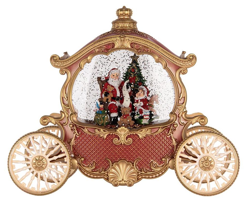 Clayre & Eef Weihnachtsdekoration mit LED-Beleuchtung und Musik 26x11x20 cm / 3xAA Rot Kunststoff