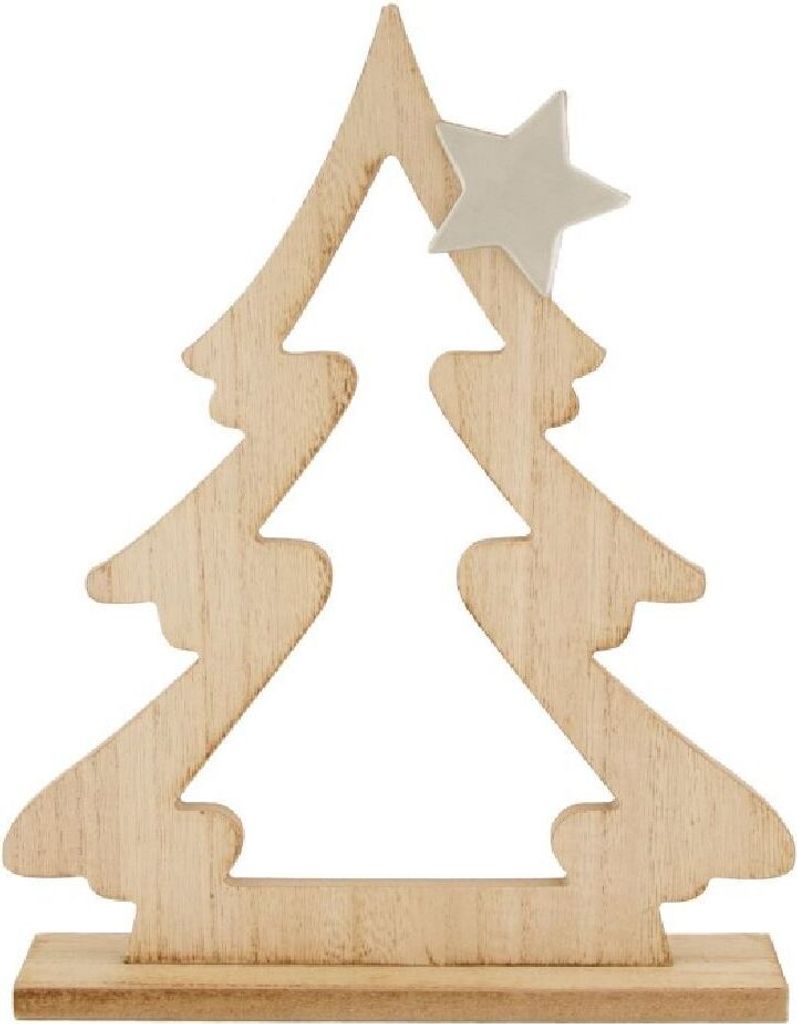 Tannenbaum mit Stern zum Stellen I 21 x 4.5 x H28 cm I Holz I Weihnachtsdeko