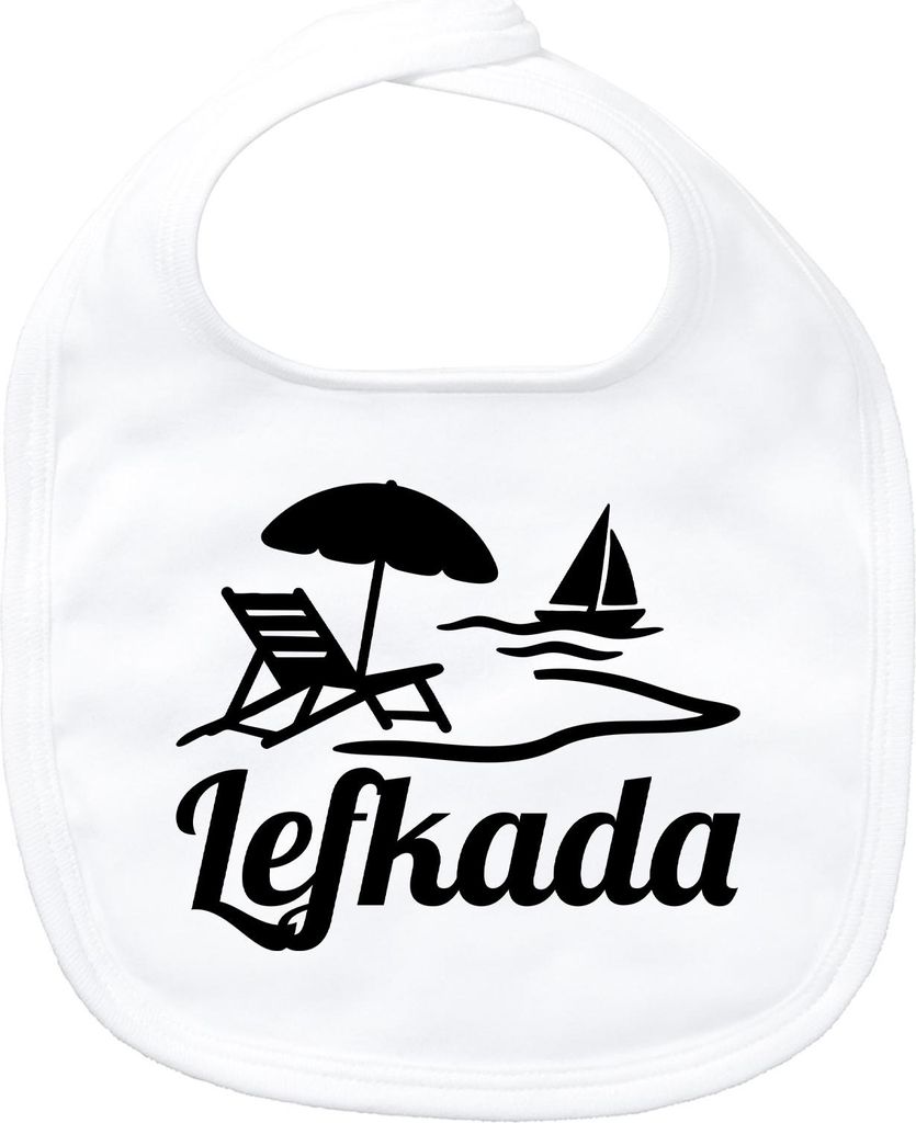 Huuraa Baby Lätzchen Lefkada Griechenland Geschenk White Baumwolle Lefkada Präsent