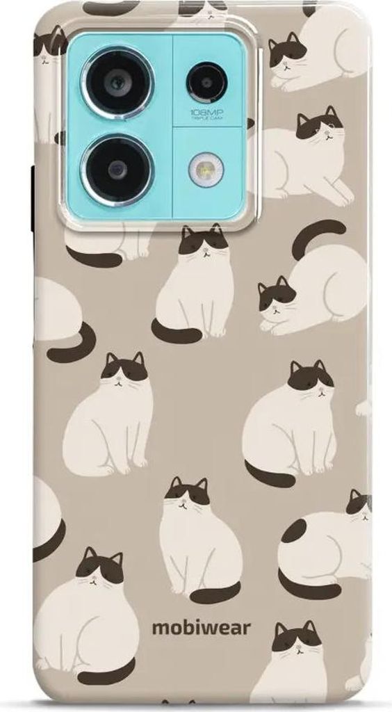 Handyhülle für Xiaomi Redmi Note 13 5G, Mobiwear Elite Pro, Kaffe Miau