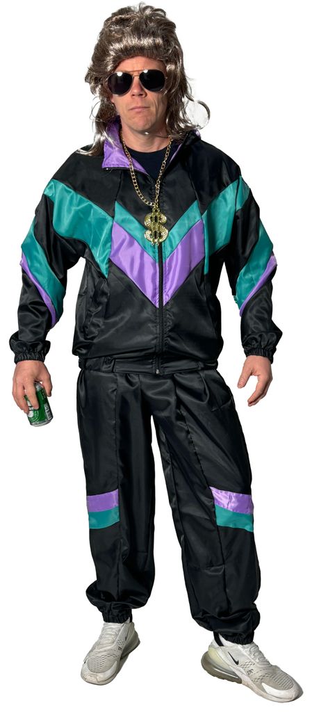 80er Jahre Trainingsanzug Kostüm – Retro Jogginganzug Set Produktbild 