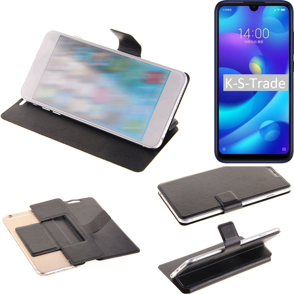 K-S-Trade Schutzhülle kompatibel mit Xiaomi Mi Play Schutzhülle Flip Cover Klapphülle Wallet Case Slim Handyhülle bookstyle schwarz