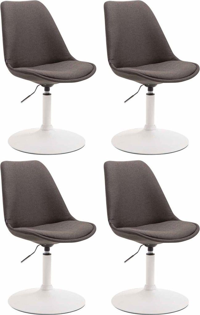 4-teiliges Esszimmerstuhl-Set – Küchenstühle – modernes Design, bequemes Sitzen | Farbe: dunkelgrau, Grundfarbe: weiß